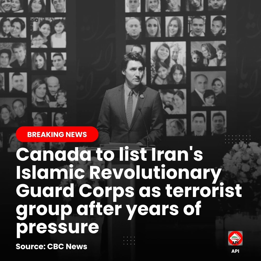 Canada to list Iran's Islamic Revolutionary Guard Corps as terrorist group after years of pressureدولت کانادا سپاه پاسداران انقلاب اسلامی را در لیست گروه های تروریستی قرار می دهد#IRGCterrorists